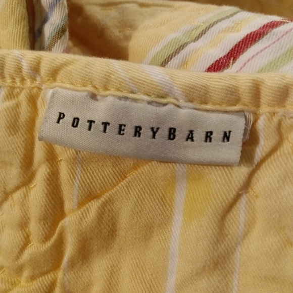 Pottery Barn Yellow Cotton Stripe Hand-stitched Quilt - Picture 14 of 15